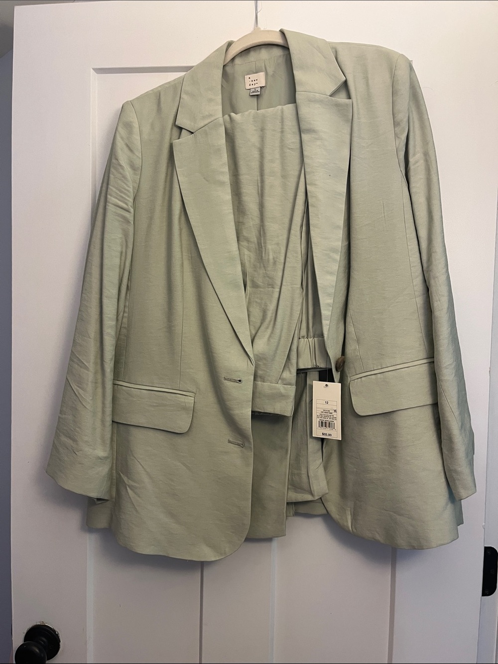 a new day Pastel Sage Green Tailored Blazer Jacket